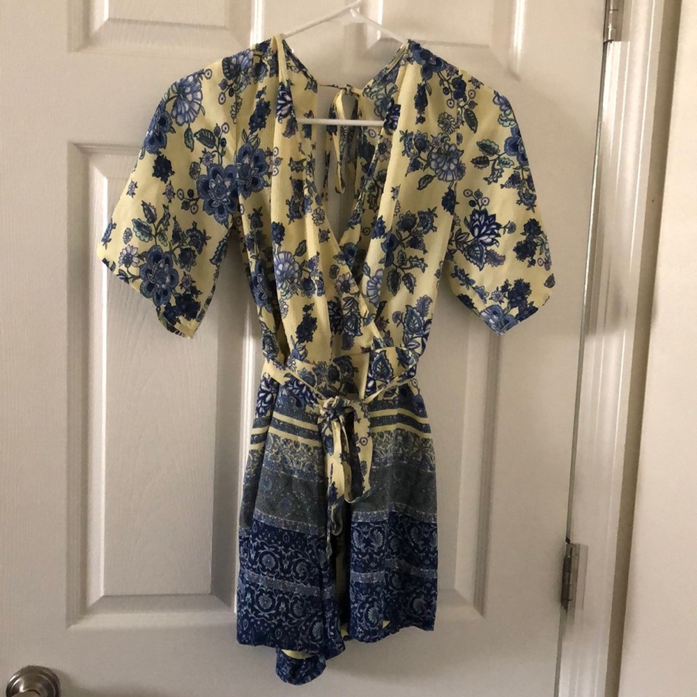 Yellow floral Romper